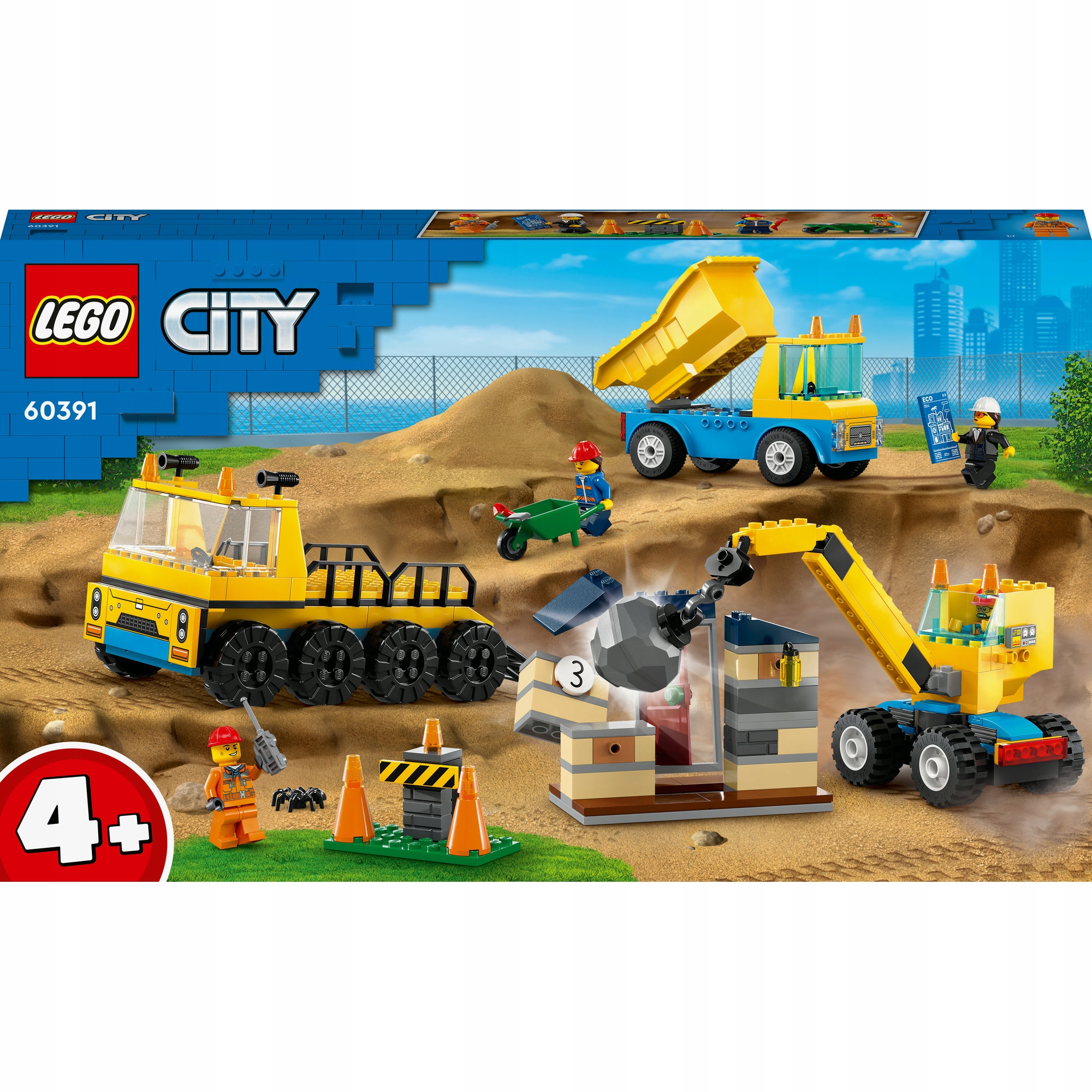 LEGO City Nákladné autá a žeriav s demolačnou guľou 60391